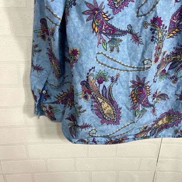 Talbots Womens Button Down Shirt Size L Paisley Print - Picture 13 of 15